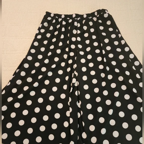 Cato Black and White Polka Dot Wide-Leg Women's Palazzo Pants 18/20 Mobwife - Picture 8 of 9